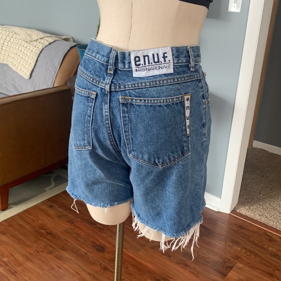 Distressed, vintage, blue jeans shorts high rise, 11 - Picture 3 of 8